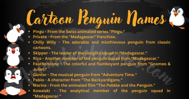 Cartoon Penguin Names