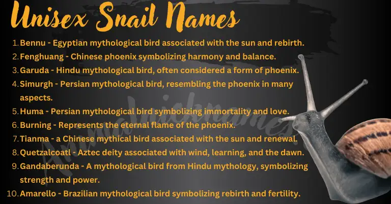 Unisex Snail Names