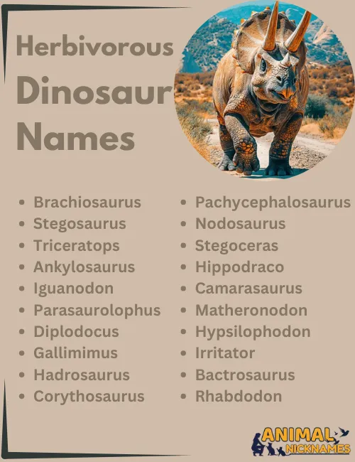 Herbivorous Dinosaur Names