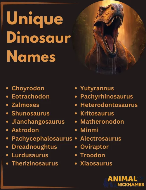 List of Unique Dinosaur Names